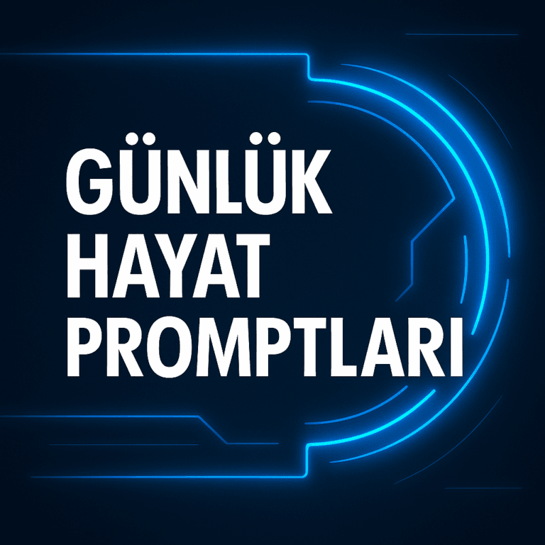 Günlük hayat promptları için modern yapay zekâ konseptli minimalist kapak görseli