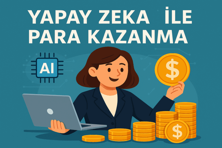 Yapay zeka ile para kazanma rehberi – yapay zekadan gelir elde etme görseli