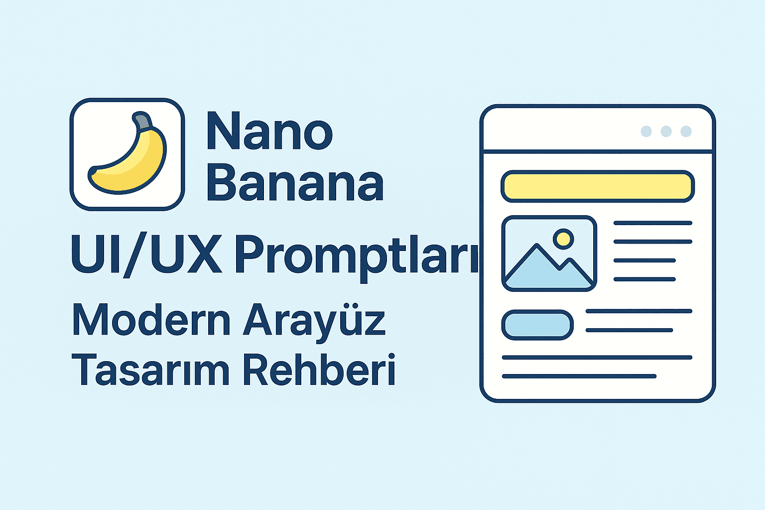 Nano Banana UI/UX promptları ile oluşturulan modern flat arayüz tasarım görseli
