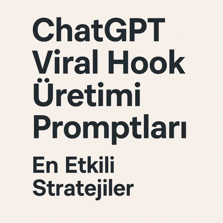 ChatGPT viral hook promptları için modern ve minimalist kapak görseli.