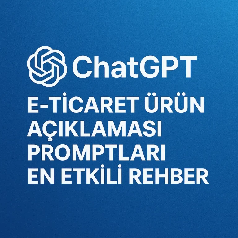 ChatGPT e-ticaret ürün açıklaması promptları görseli – etkili rehber kapak tasarımı