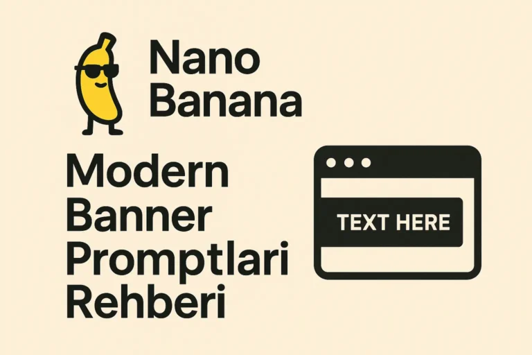 Nano Banana modern banner promptları ile oluşturulmuş minimalist web banner tasarımı