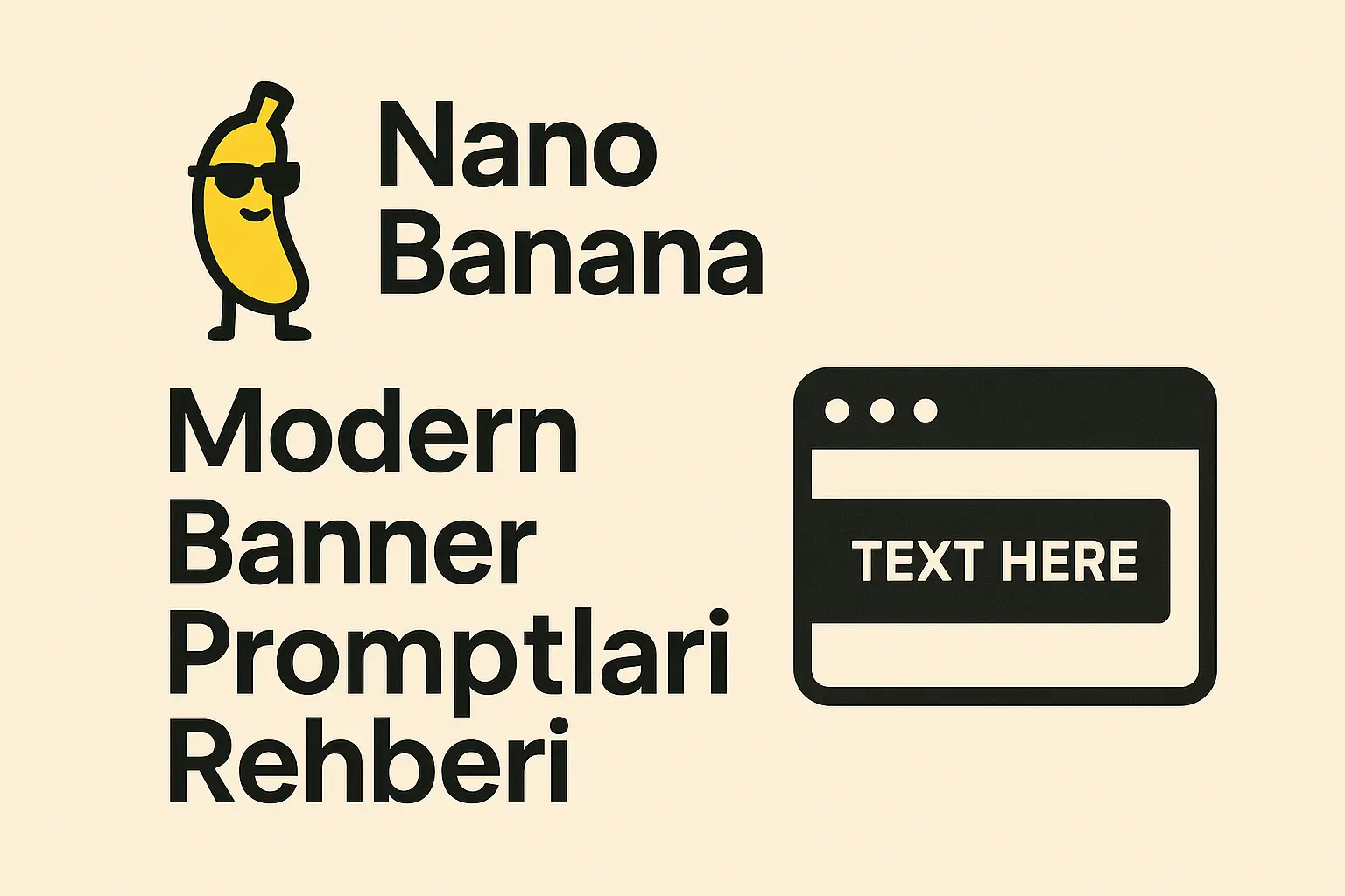 Nano Banana modern banner promptları ile oluşturulmuş minimalist banner tasarımı