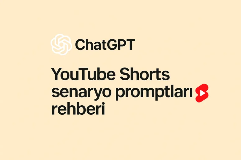 ChatGPT YouTube Shorts senaryo promptları için modern rehber görseli