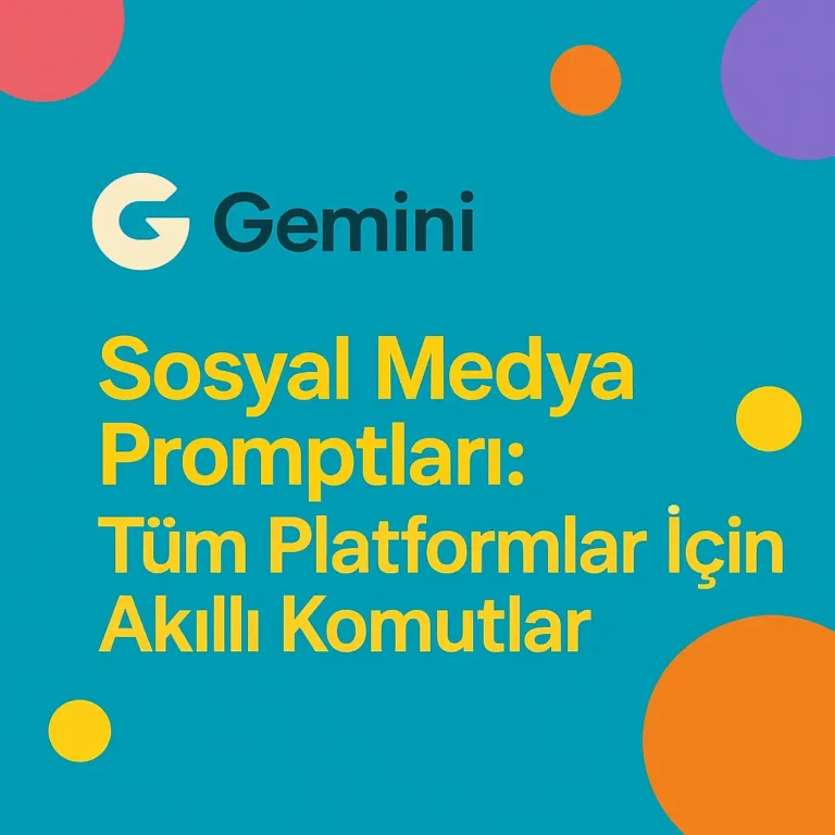 Gemini sosyal medya promptları için modern rehber görseli