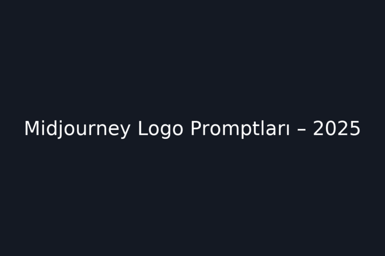 Midjourney logo promptları 2025 için minimalist blog kapak görseli