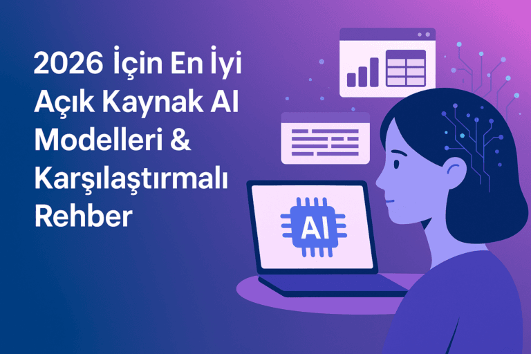 Açık kaynak AI modelleri 2026 karşılaştırmalı rehber kapak görseli
