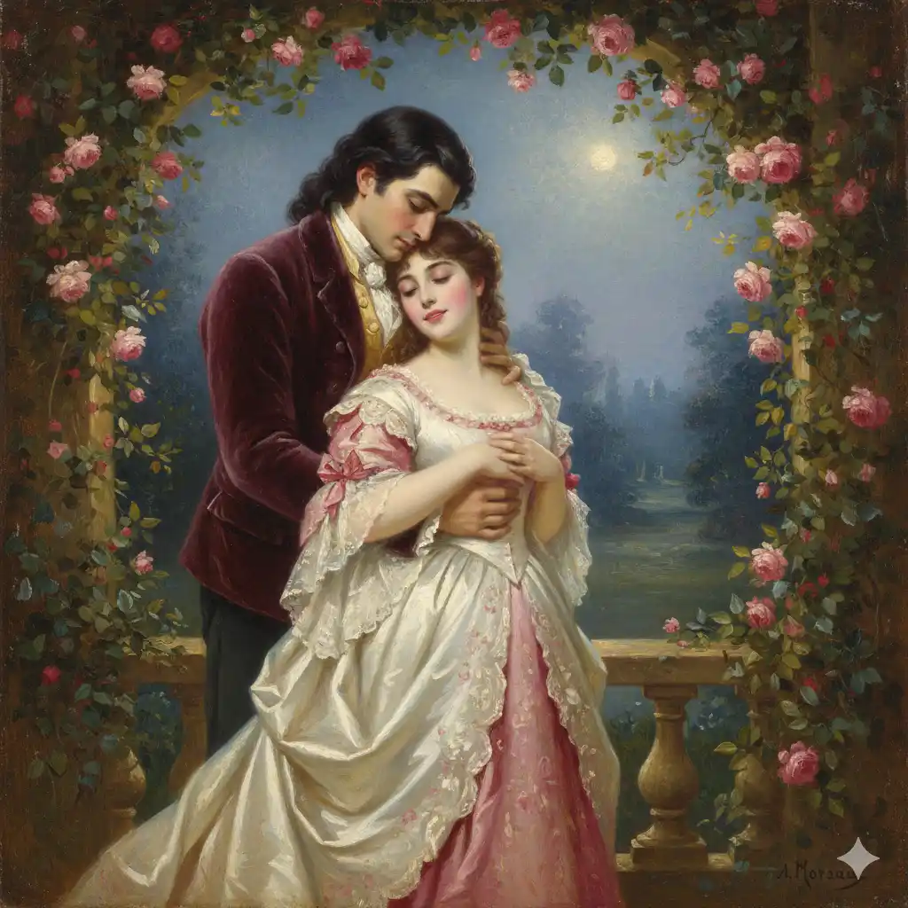 yağlı boya stilinde sanatsal çift portresi yapay zeka