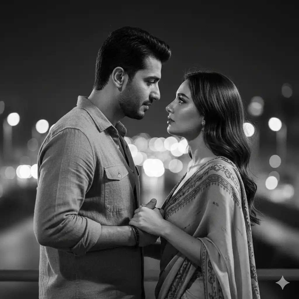 sinematik siyah beyaz türk çift portresi yapay zeka